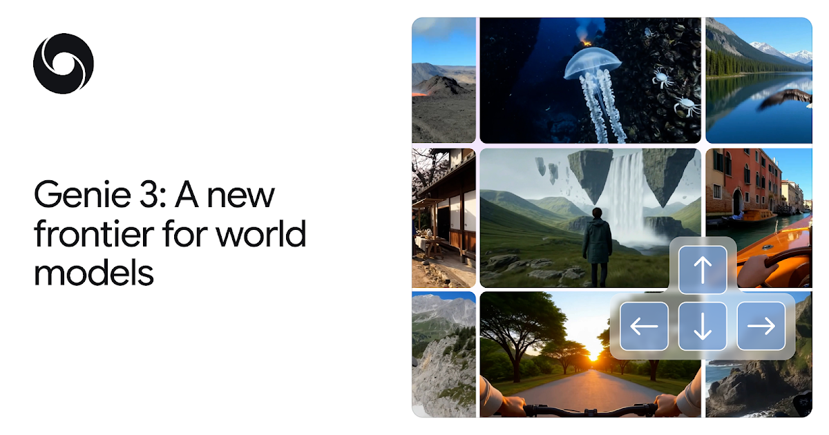 Genie 3 世界模型：從文字描述即時生成可互動的 3D 環境（圖片來源：Google DeepMind）