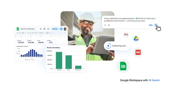 Gemini 整合 Google Sheets：用自然語言操作試算表（圖片來源：Google Blog）